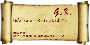 Gácser Krisztián névjegykártya